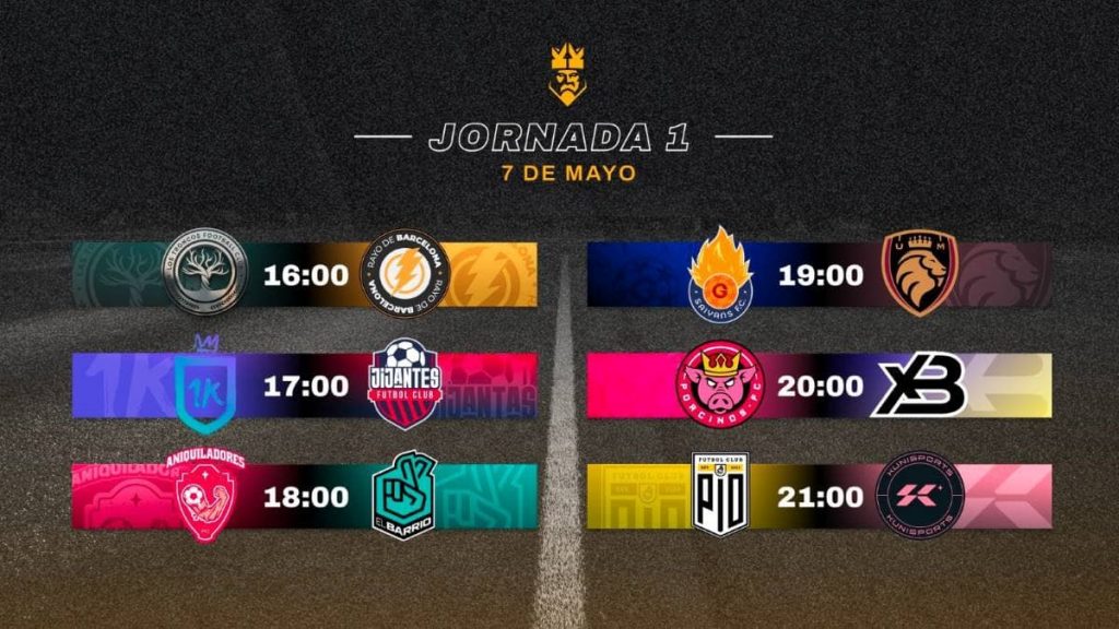 Horarios Jornada 1 Kings League
