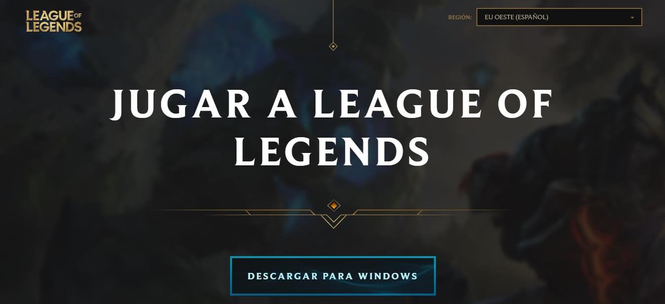 Página para Descargar League of Legends